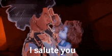 a cartoon of a woman holding a baby with the words `` i salute you '' written on the bottom .