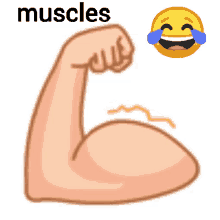 muscles emoji laugh