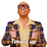 Time Is Up Rupaul Sticker - Time Is Up Rupaul Rupaul'S Drag Race All Stars Stickers