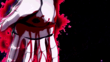 a close up of a person 's torso with blood coming out of it and a black background .