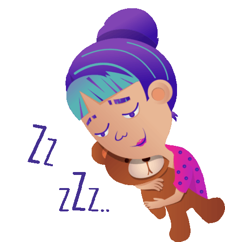 Sleepy Girl Holds Teddy Bear Sticker - Family First Teddy Bear Stuffed Toy Stickers