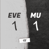 a black and white poster with the words eve and mu on it
