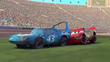 a race car with the number 43 on the side of it
