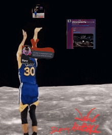 a basketball player with the number 30 on the back of his jersey
