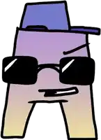 a cartoon character with sunglasses and a hat on .