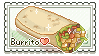 a pixel art illustration of a burrito with a heart and the word burrito on it .