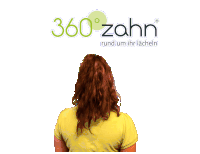 a woman wearing a mask and gloves is dancing in front of a 360 zahn logo