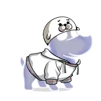 a cartoon drawing of a seal wearing a hoodie and a hat