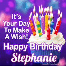 Happy Bday Stephanie Cake GIF - Happy Bday Stephanie Cake Candles GIFs