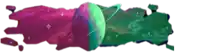 a painting of a galaxy with a green planet in the center