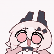 a cartoon drawing of a girl with a bow tie