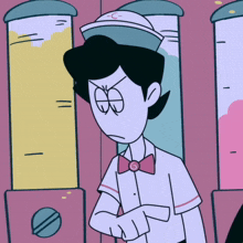 a cartoon character with a c on his hat