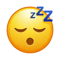 a sleeping smiley face with the letters zzz on it