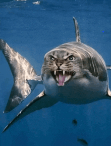 a shark that looks like a cat is swimming in the water