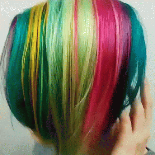 Rainbow Hair Undercut GIF - Colored Hair Rainbow Undercut - Discover &  Share GIFs