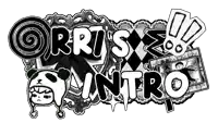 a black and white logo for a video game called orry 's intro