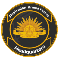 australian armed forces headquarters logo with a crown