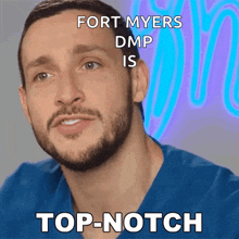 fort myers dmp is top-notch is written above a man 's face