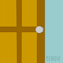 a cartoon of a door with a no sign on it