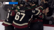 a hockey player with the number 67 on his back