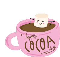 Happy Cocoa Day Hot Cocoa Sticker - Happy Cocoa Day Hot Cocoa Hot Chocolate Stickers