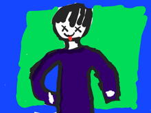 a child 's drawing of a person with a dead face