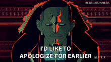 Id Like To Apologize For Earlier Jimmy Kurosaki GIF - Id Like To Apologize For Earlier Jimmy Kurosaki Cyberpunk Edgerunners GIFs