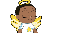 a cartoon angel is giving a thumbs up with the words ambition angel below her