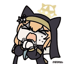 a cartoon drawing of a girl with cat ears