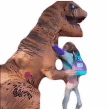 hug embrace excited nice to meet you dinosaur