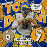 a rams football player named stafford throws a ball