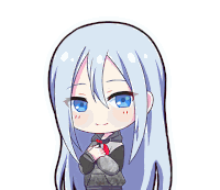 a cartoon drawing of a girl with long white hair
