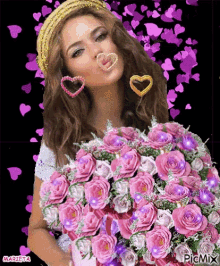 Lady Roses Hearts Kisses Kiss GIF - Lady Roses Hearts Kisses Kiss Love GIFs