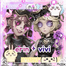 a picture of a girl and a boy with the name erin and vivi