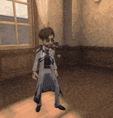 a man with a beard and sunglasses is standing in a room