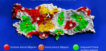 a map of turkey with a red circle that says combine kontrol belgeleri