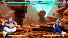 a screenshot of a video game with two characters fighting