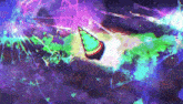 a colorful drawing of a cone with a rainbow stripe on it