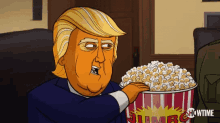 popcorn eat watch munch donald trump
