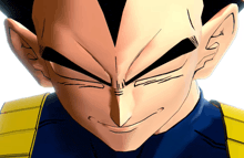 a close up of a dragon ball z character 's face with his eyes closed
