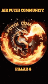 an air putih community pillar 4 poster with a dragon on it