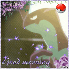 a picture of a pokemon with the words good morning written on it