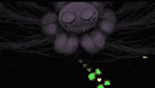 a cartoon character is flying through the air in the dark .