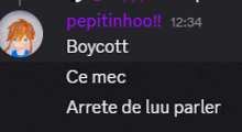 a screenshot of a conversation between boycott and pepitinho