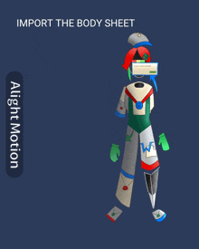 a cartoon drawing of a robot with the words swing on the bottom