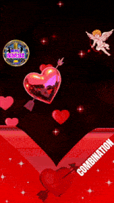 a poster that says starmaker with hearts and cupids