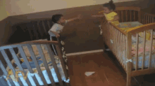 Star-crossed Toddlers Figure Out A Way To Come Together GIF