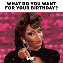 What Do You Want For Your Birthday Me Angeria Paris Vanmicheals GIF - What Do You Want For Your Birthday Me Angeria Paris Vanmicheals Rupaul'S Drag Race All Stars GIFs