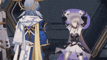 a man and a woman are standing next to each other in a video game