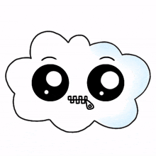 cloud emoji cute silent shush